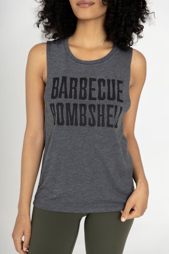 Barbecue Bombshell - Women’s Muscle Tank - Dark Grey 