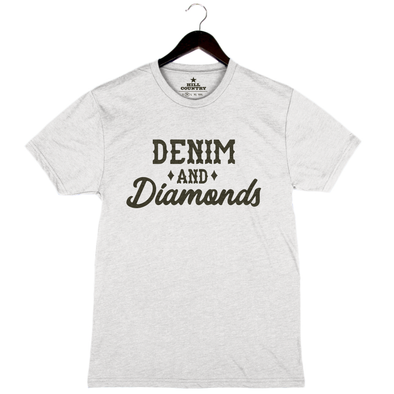 Denim And Diamonds - Unisex/Men’s Crew - Heather White 