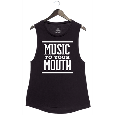 Music To Your Mouth - Womens Muscle Tank - Black 